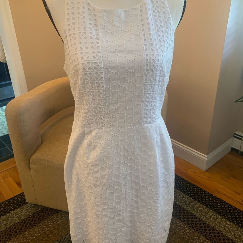 Old Navy White Eyelet Midi Dress